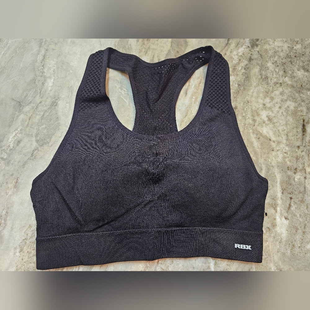 RBX Seamless Black Racerback Sports Bra Women’s Medium